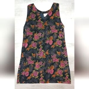 Vintage Erika Studio V Neck Velvet Jumper Dress Purple Paisley Size Small